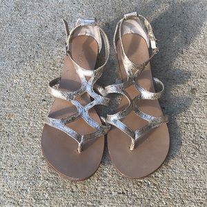 Gianni Bini Metallic Gold Thong Sandals